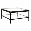 Hudson & Canal Henn Hart Alexis Blackened Bronze Square Coffee Table - 17 x 32 x 32 in. CT0696